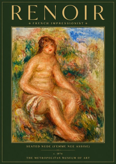 Renoir Seated Nude (Femme Nue Assise) No6 - Poster