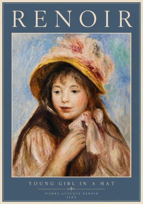 Renoir Young Girl in a Hat No6 - Poster