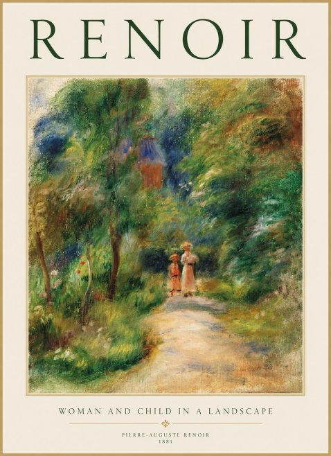 Renoir Woman and Child in a Landscape II No1 - Poster