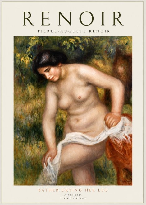 Renoir Bather Drying Her Leg No1 - Poster
