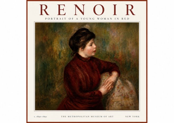 Renoir Young Woman in Red No4 - Poster