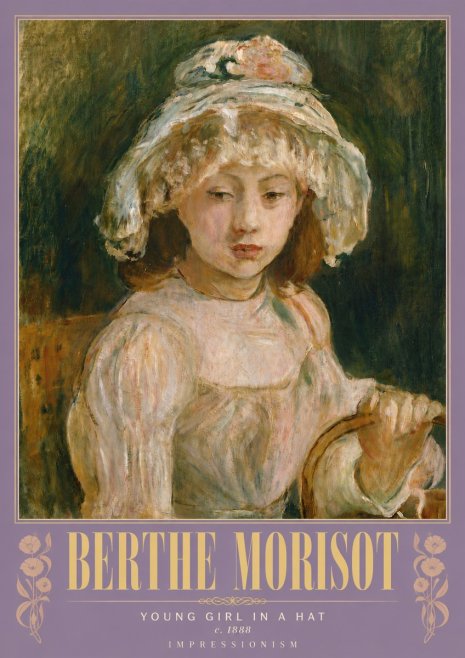 Berthe Morisot Young Girl in a Hat No6 - Poster