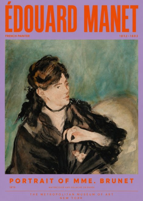 Édouard Manet Portrait of Mme. Brunet No6 - Poster