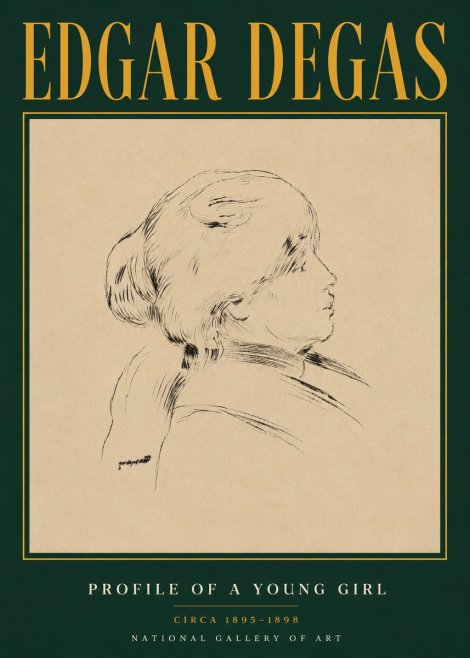 Edgar Degas Profile of a Young Girl No4 - Poster
