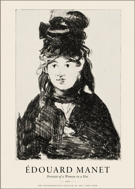 Édouard Manet Portrait of a Woman in a Hat No1 - Poster
