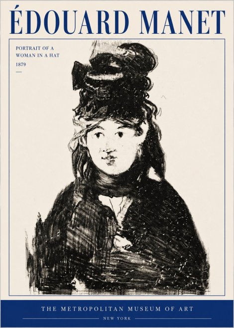 Édouard Manet Portrait of a Woman in a Hat No4 - Poster