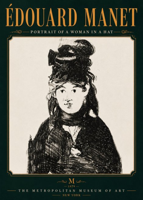 Édouard Manet Portrait of a Woman in a Hat No6 - Poster