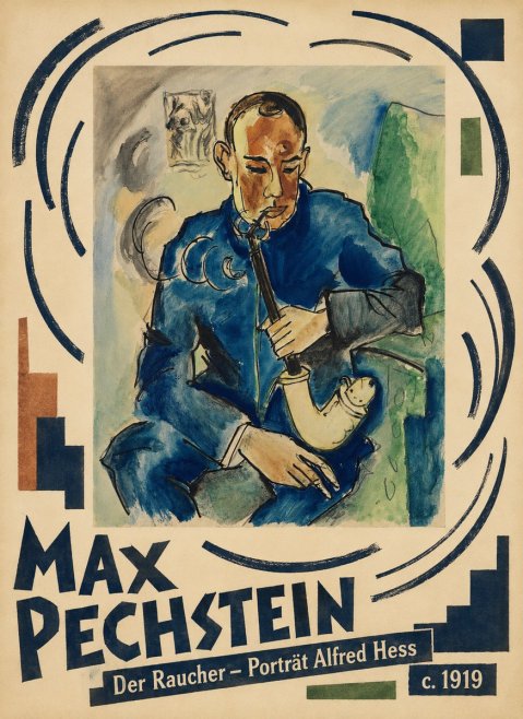 Max Pechstein Der Raucher – Porträt Alfred Hess No6 - Poster