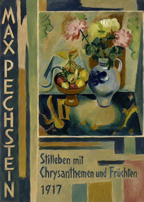 Max Pechstein Stilleben Mit Chrysanthemen Und Früchten No4 - Poster