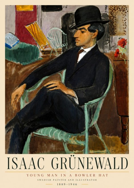 Isaac Grünewald Young Man in a Bowler Hat No4 - Poster