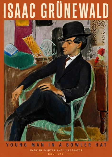 Isaac Grünewald Young Man in a Bowler Hat No5 - Poster