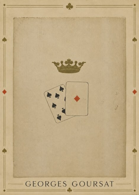 Georges Goursat Crown and Playing Cards No1 - Poster