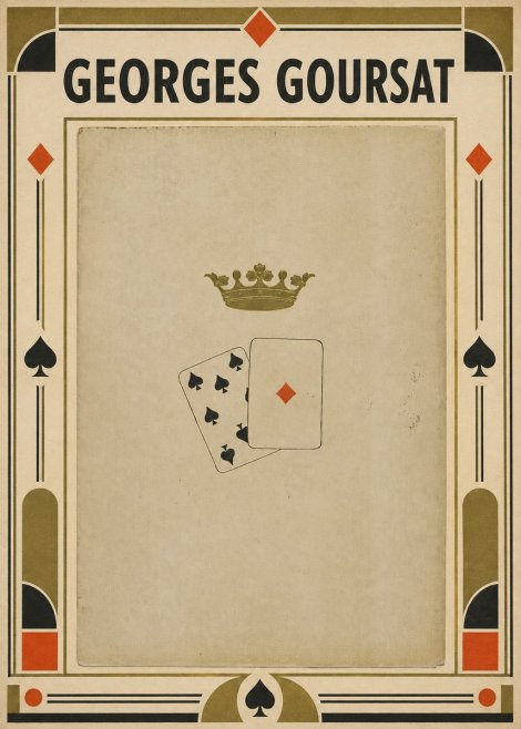 Georges Goursat Crown and Playing Cards No4 - Poster