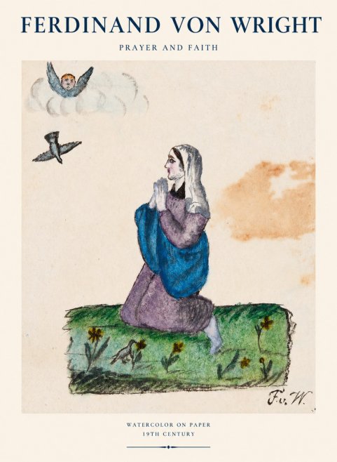 Ferdinand von Wright A Woman in Prayer No2 - Poster