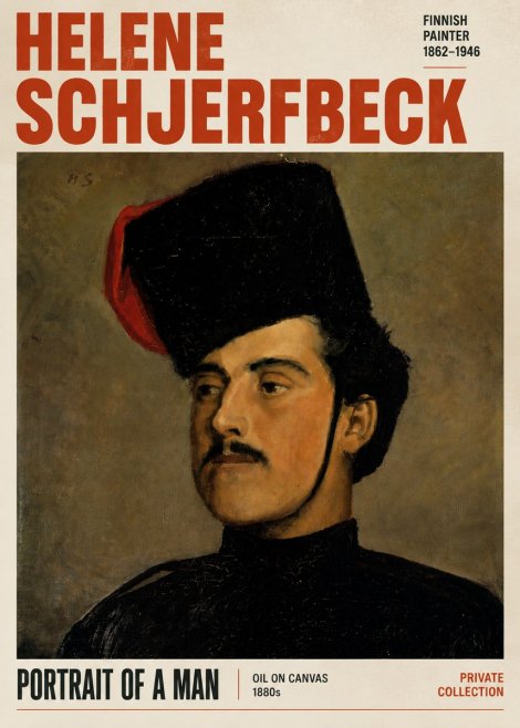 Helene Schjerfbeck Portrait of a Man II No5 - Poster