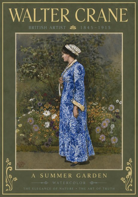 Walter Crane A Summer Garden No6 - Poster