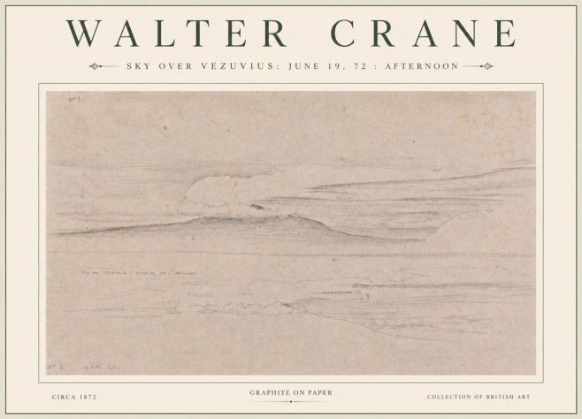 Walter Crane Sky over Vezuvius: June 19, 72 : Afternoon No3 - Poster