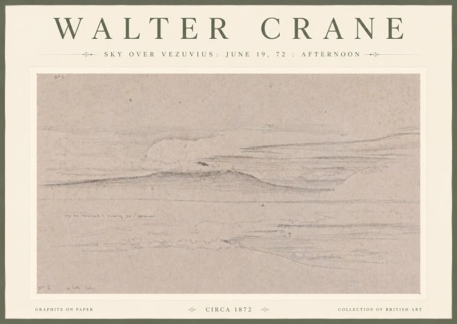 Walter Crane Sky over Vezuvius: June 19, 72 : Afternoon No4 - Poster