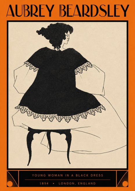 Aubrey Beardsley Woman in a Dress No3 - Poster