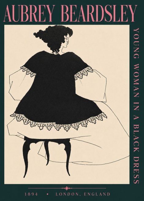 Aubrey Beardsley Woman in a Dress No4 - Poster