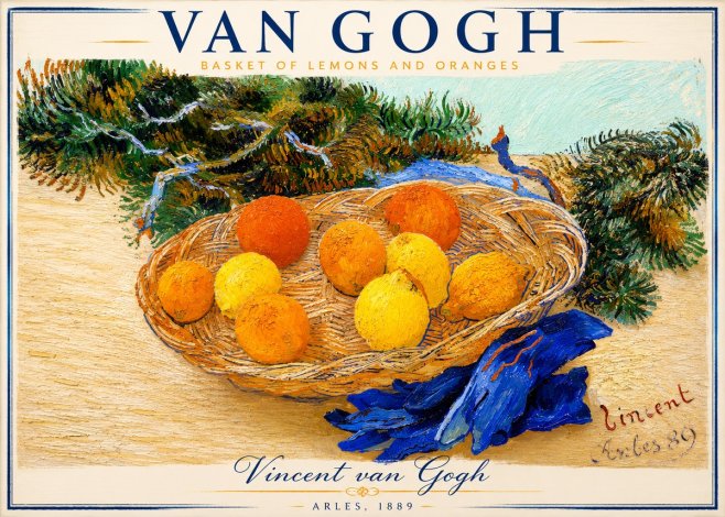 Van Gogh Basket of Lemons and Oranges No3 - Poster