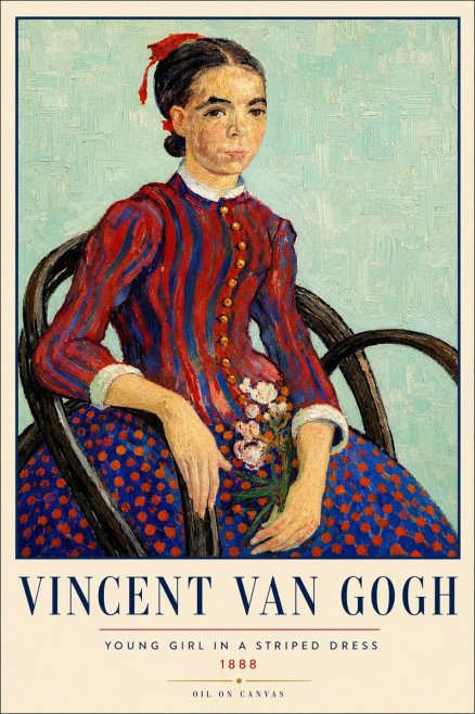 Van Gogh Young Girl in a Striped Dress, 1888 No3 - Poster