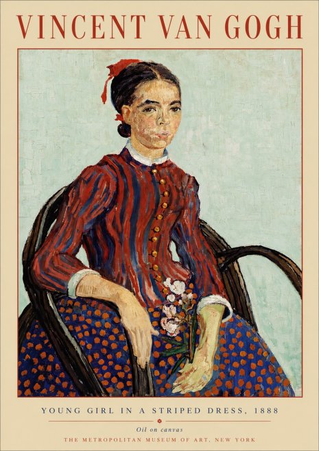 Van Gogh Young Girl in a Striped Dress, 1888 No5 - Poster