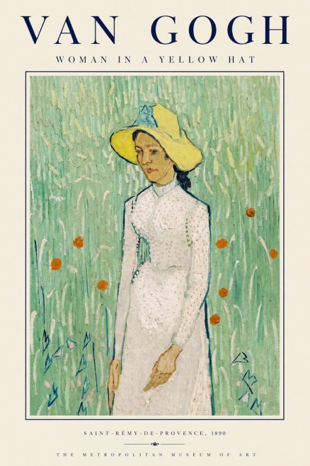 Van Gogh Woman in a Yellow Hat No3 - Poster