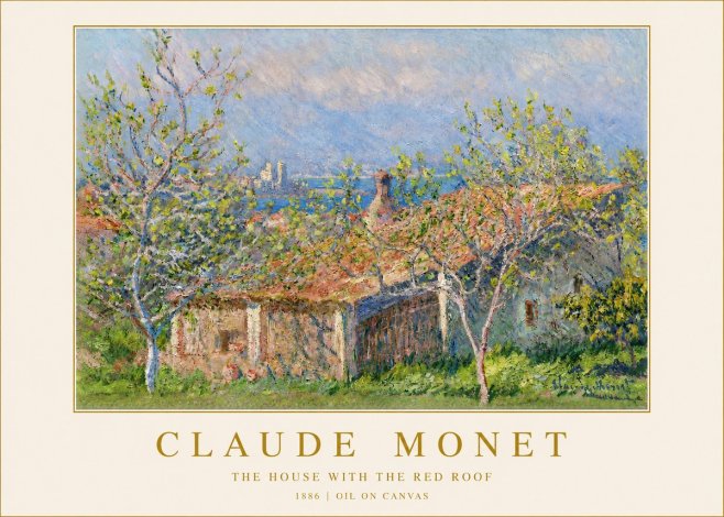 Monet The House with the Red Roof No2 - Poster