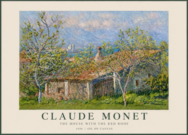 Monet The House with the Red Roof No6 - Poster