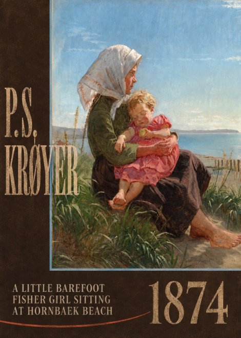 P.S. Krøyer A Little Barefoot Fisher Girl Sitting at Hornbaek Beach No6 - Poster