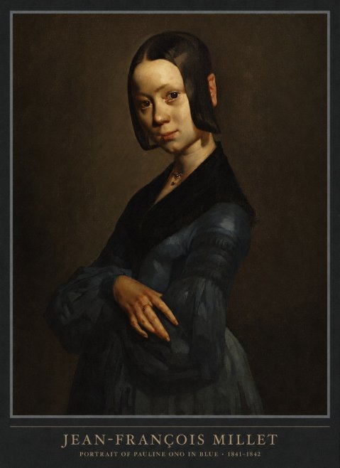 Jean-François Millet Portrait of Pauline Ono in Blue No6 - Poster