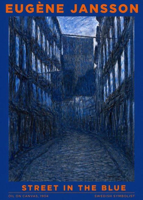 Eugène Jansson Street in the Blue No2 - Poster