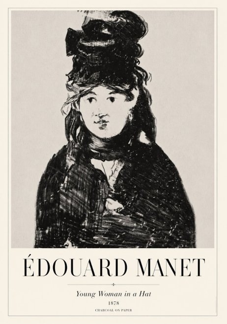 Édouard Manet Young Woman in a Hat III No1 - Poster