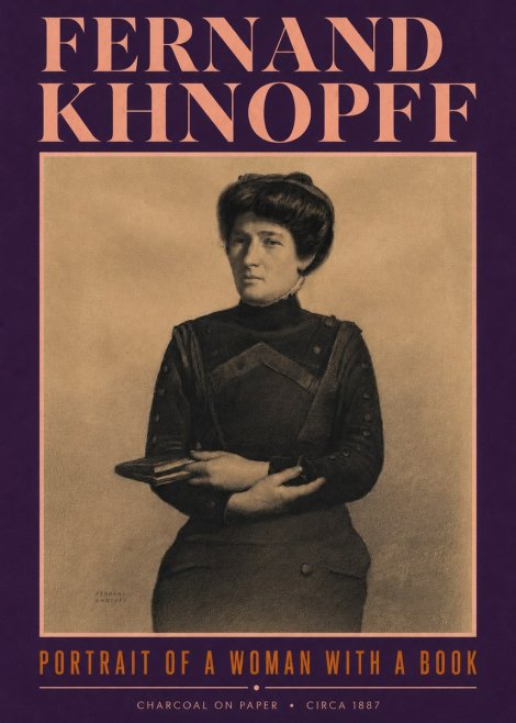 Fernand Khnopff Portrait of a Woman with a Book No4 - Poster