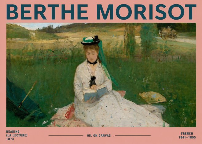 Berthe Morisot Reading (La Lecture) No2 - Poster