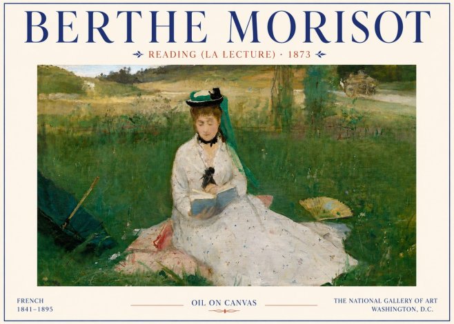 Berthe Morisot Reading (La Lecture) No6 - Poster