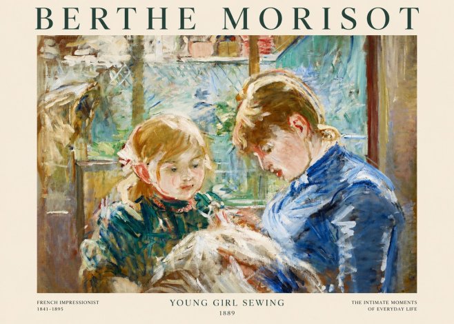 Berthe Morisot Young Girl Sewing No1 - Poster