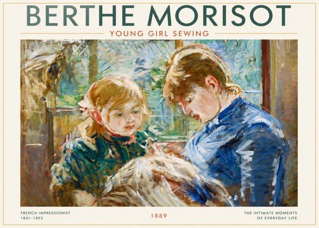 Berthe Morisot Young Girl Sewing No3 - Poster