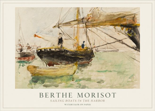 Berthe Morisot Sailing Boats in the Harbor No1 - Poster