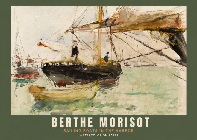 Berthe Morisot Sailing Boats in the Harbor No2 - Poster