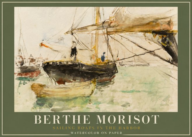 Berthe Morisot Sailing Boats in the Harbor No4 - Poster