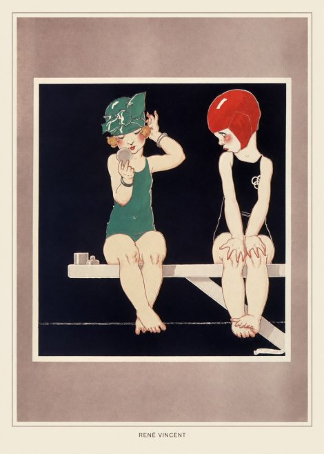 René Vincent At the Poolside No4 - Poster