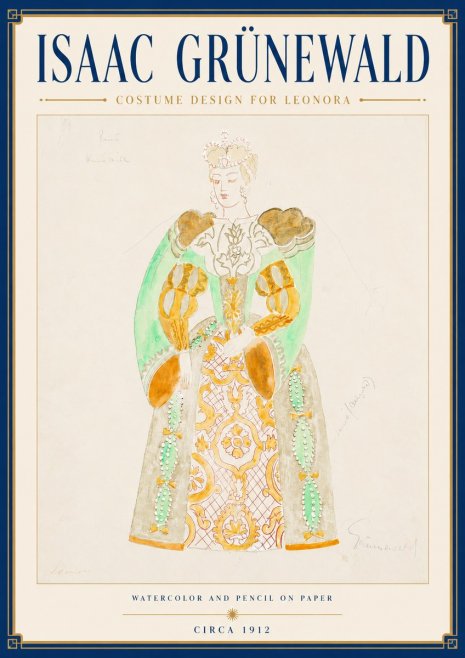 Isaac Grünewald Costume Design for Leonora No4 - Poster