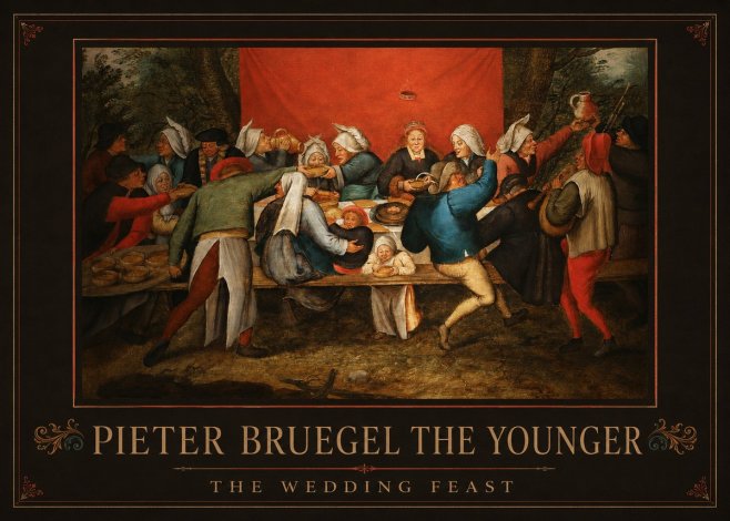 Pieter Bruegel The Wedding Feast No1 - Poster