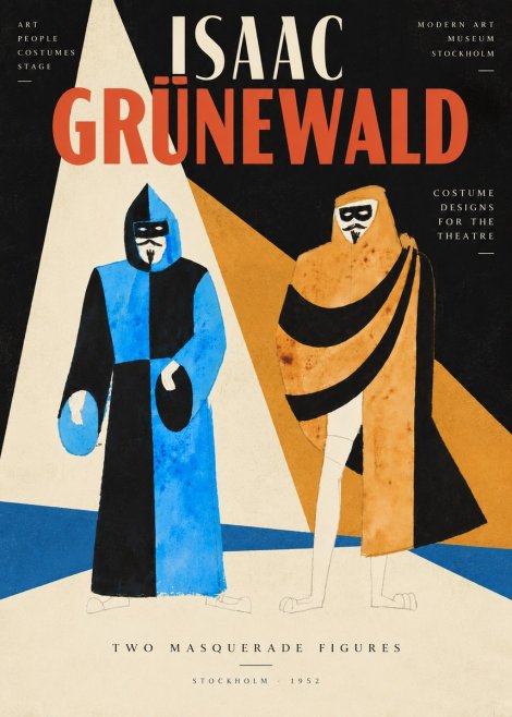 Isaac Grünewald Two Masquerade Figures - Costume Sketch No5 - Poster