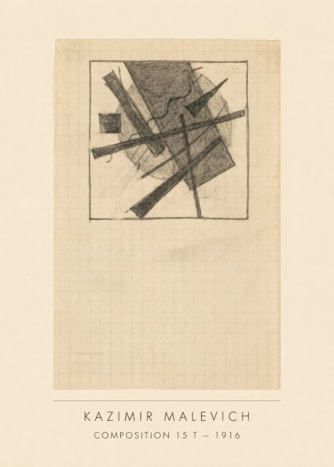 Kazimir Malevich Composition 15 T - 1916 No3 - Poster