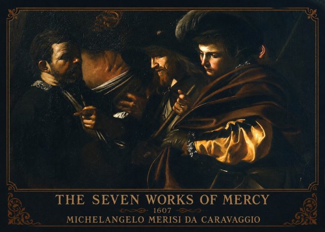 Michelangelo Merisi da Caravaggio The Seven Works of Mercy VI No1 - Poster