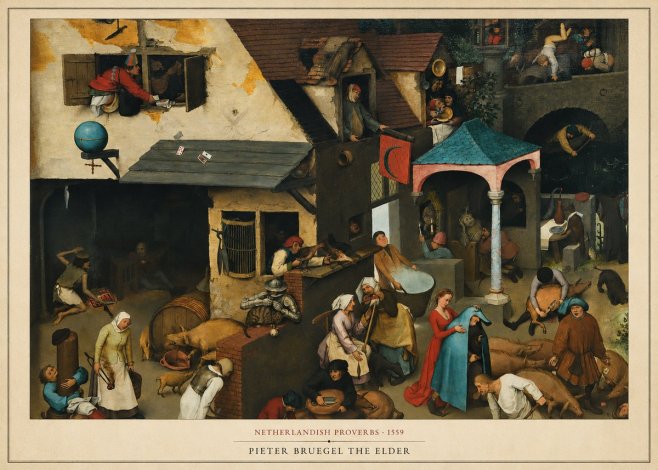 Pieter Bruegel Netherlandish Proverbs VII No6 - Poster