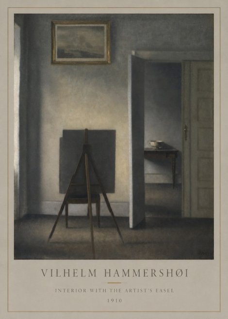 Vilhelm Hammershøi Interior with the Artist's Easel II No1 - Poster